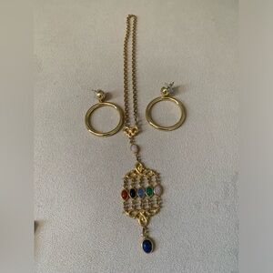 Vintage choker and earrings. Gently used.